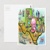 オースティンテキサス州マンガの地図 ポストカード (正面/裏面)