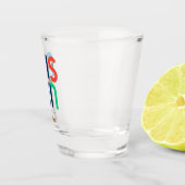 オースティンテキサス州レインボーポップ・アートのアート ショットグラス (右)