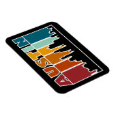 オースティンテキサス州レトロサンセットシティスケープ マグネット (右側)