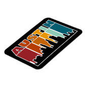 オースティンテキサス州レトロサンセットシティスケープ マグネット (左側)