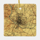 オースティンテキサス州ヴィンテージの地図1910 セラミックオーナメント (正面)