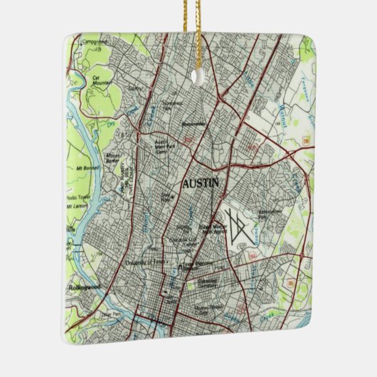 オースティンテキサス州ヴィンテージトポ セラミックオーナメント (右)
