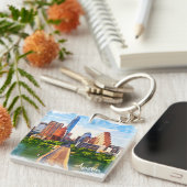 オースティンテキサス州ヴィンテージトラベルシティウォータカラー キーホルダー (正面右)