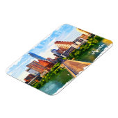 オースティンテキサス州ヴィンテージトラベルシティウォータカラー マグネット (左側)