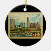 オースティンテキサス州ヴィンテージトラベル セラミックオーナメント (正面)