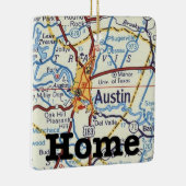 オースティンテキサス州ヴィンテージマップクリスマスオーナメント セラミックオーナメント (右)