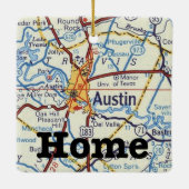 オースティンテキサス州ヴィンテージマップクリスマスオーナメント セラミックオーナメント (裏面)