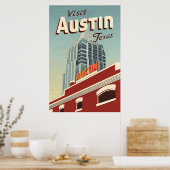 オースティンテキサス州ヴィンテージ旅行ポスター ポスター (キッチン)
