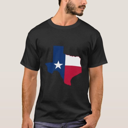 オースティンテキサス州州旗州テキサス州地図の国旗 Tシャツ (正面)