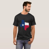 オースティンテキサス州州旗州テキサス州地図の国旗 Tシャツ (正面フル)