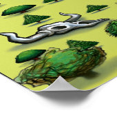 オースティンテキサス州漫画地図のポスター ポスター (角)