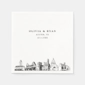 オースティンテキサス州結婚ズカクテルナプキン スタンダードカクテルナプキン (正面)