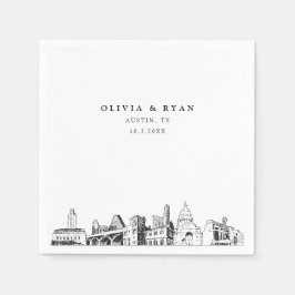 オースティンテキサス州結婚ズカクテルナプキン スタンダードカクテルナプキン