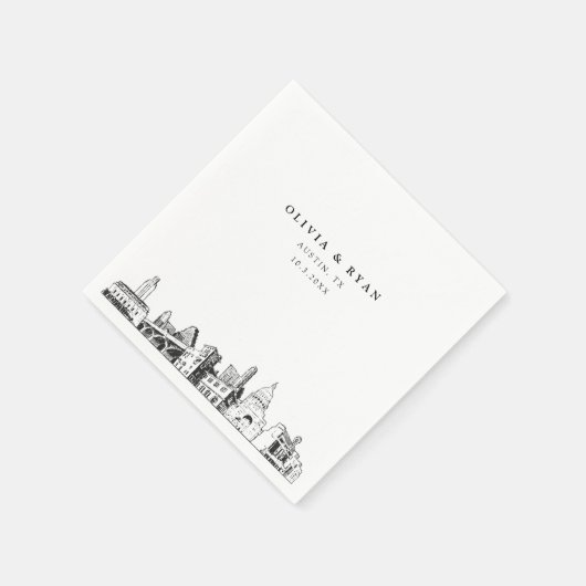 オースティンテキサス州結婚ズカクテルナプキン スタンダードカクテルナプキン (角)