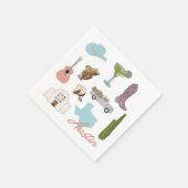 オースティンテキサス州結婚バチェロレッテ スタンダードカクテルナプキン (角)