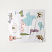 オースティンテキサス州結婚バチェロレッテ タペストリー (正面(横))