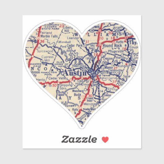 オースティンテキサス州1941の地図 シール (シート)