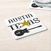 オースティンテキサス州 スクエアペーパーコースター (アングル)