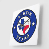 オースティンテキサス州 スクエア壁時計 (傾斜)