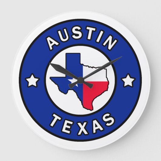 オースティンテキサス州 ラージ壁時計 (正面)