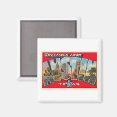 オースティンテキサス州TXヴィンテージ大文字葉書 マグネット (正面/裏面)