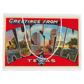 オースティンテキサス州TXヴィンテージ大文字葉書 ラージペーパーバッグ (裏面)