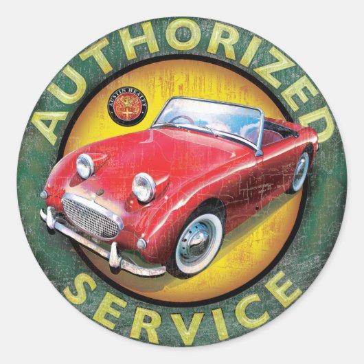 オースティンヒーリーカエルの目のスプライト ラウンドシール (正面)