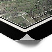 オースティンベルグストロムインターナショナルエアポートテキサス州衛星地図 ポスター (角)