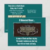 オースティンランチのロゴ、リハーサルのディナー… インビテーションポストカード (正面/裏面)