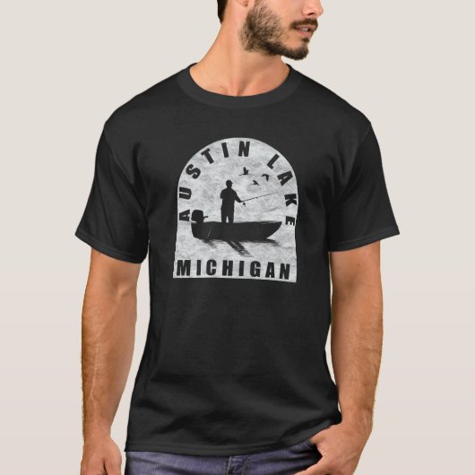 オースティンレイク魚釣りミシガン Tシャツ (正面)