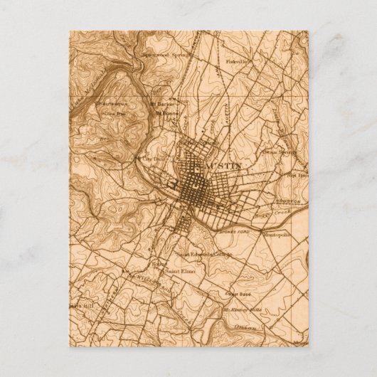 オースティンヴィンテージの地図 ポストカード (正面)