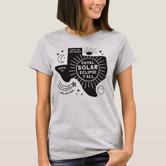 オースティン太陽のテキサス州Eclipse Tシャツ (正面)