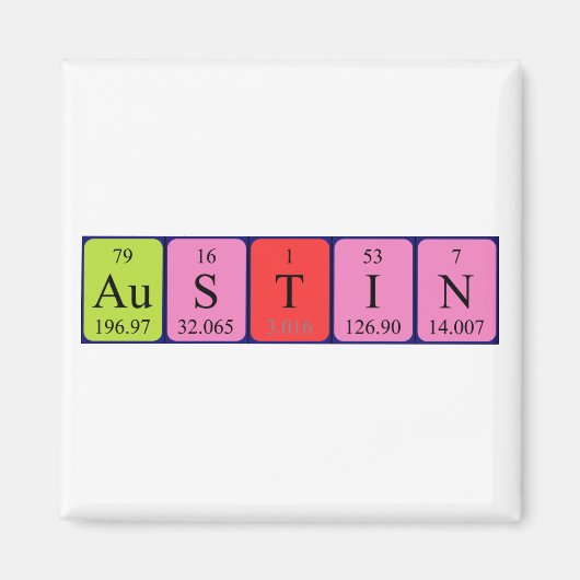 オースティン定期テーブル名磁石 マグネット (正面)