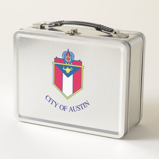 オースティン市旗 メタルランチボックス (正面)