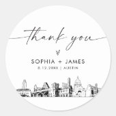 オースティン感謝お願い3" （6枚） ラウンドシール (正面)