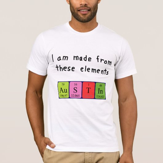 オースティン期別テーブル名のシャツ Tシャツ (正面)