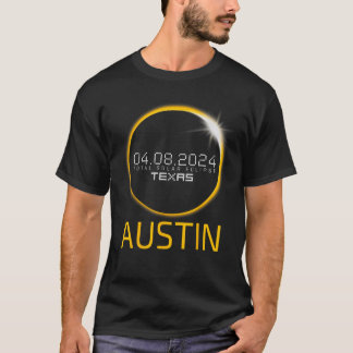 オースティン皆既日食2024年4月8日テキサス太陽 Tシャツ