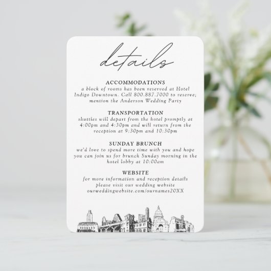 オースティン結婚の小さな垂直詳細 エンクロージャーカード (スタンド正面)