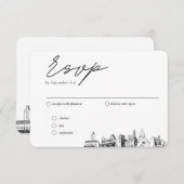 オースティン結婚のRSVP伝統的の食事オプション エンクロージャーカード (正面/裏面)