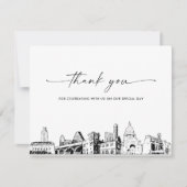 オースティン結婚スカイラインの写真サンキューカード 招待状 (正面)