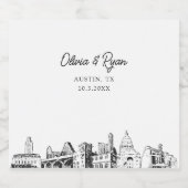 オースティン結婚ズパーソナライズされたシャンパンラベル スパークリングワインラベル (シングルラベル)