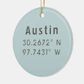 オースティン緯度カスタマイズ可能 セラミックオーナメント (左)