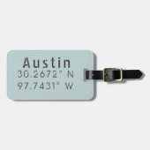 オースティン緯度カスタマイズ可能 ラゲッジタグ (正面横)