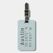 オースティン緯度カスタマイズ可能 ラゲッジタグ (正面縦)