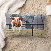 オースティン長角牛のLumbarの枕 ランバークッション (ブランケット)