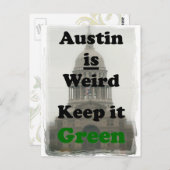 オースティン風変わりは保グリーン ポストカード (正面/裏面)