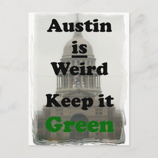 オースティン風変わりは保グリーン ポストカード (正面)