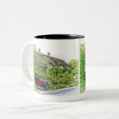 オースティン7の外側はコテッジをかやぶきにしました ツートーンマグカップ (正面左)