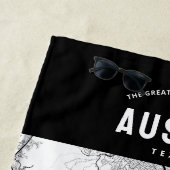 オースティン、テキサス州市地図+あなたのカスタム場所 ビーチタオル (インサイチュ)