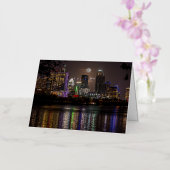 オースティン、テキサス州満月v2 箔グリーティングカード (蘭)